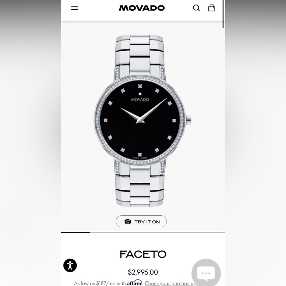 Movado Silver mens watch